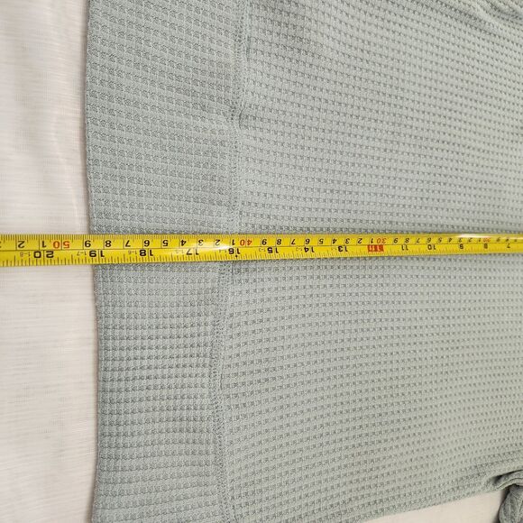 Lucky Brand Top Womens Small Blue Off Shoulder Waffle Knit Pullover Long Sleeve - Picture 14 of 16